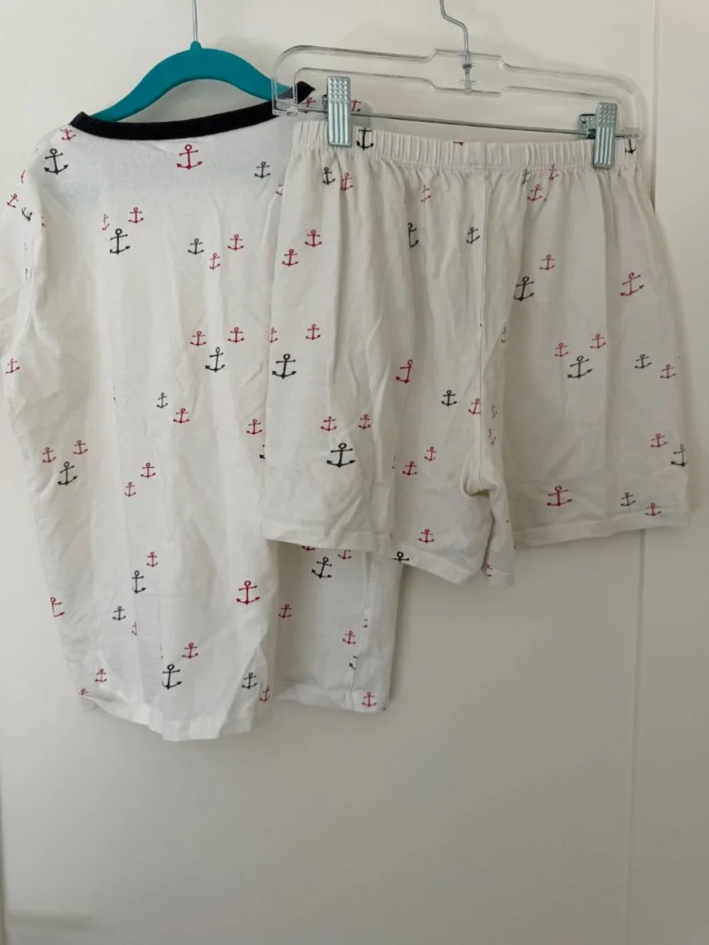 The Little White Company Nautical Anchor Short Pajamas Set of 2 Size 9-10 Yrs
